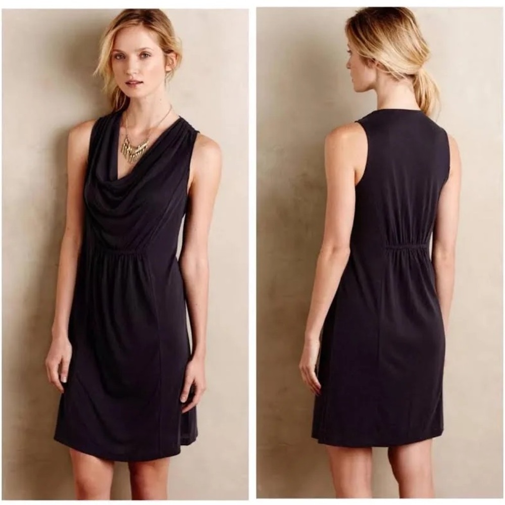 ANTHROPOLOGIE MAEVE Charcoal Whimsigoth Grunge 90s Minimalist Dress | Size M